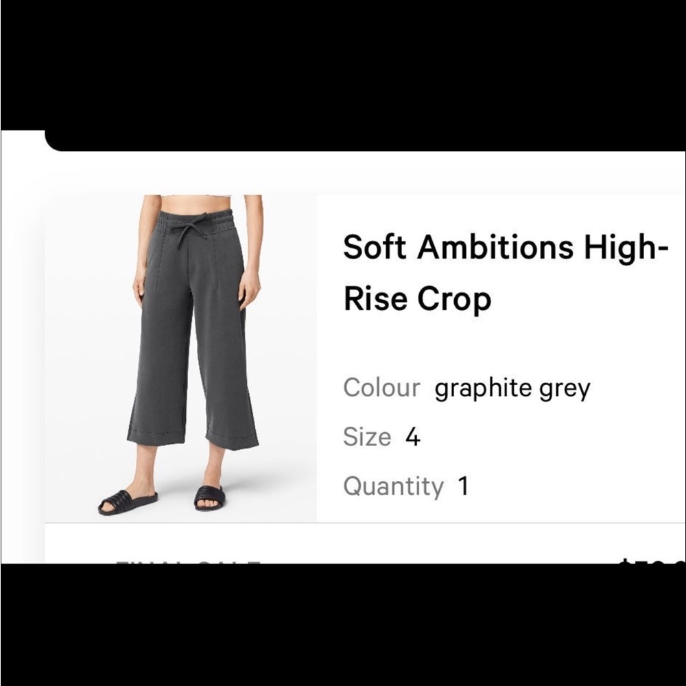 Lululemon Soft Ambition High Rise Crop sz 4